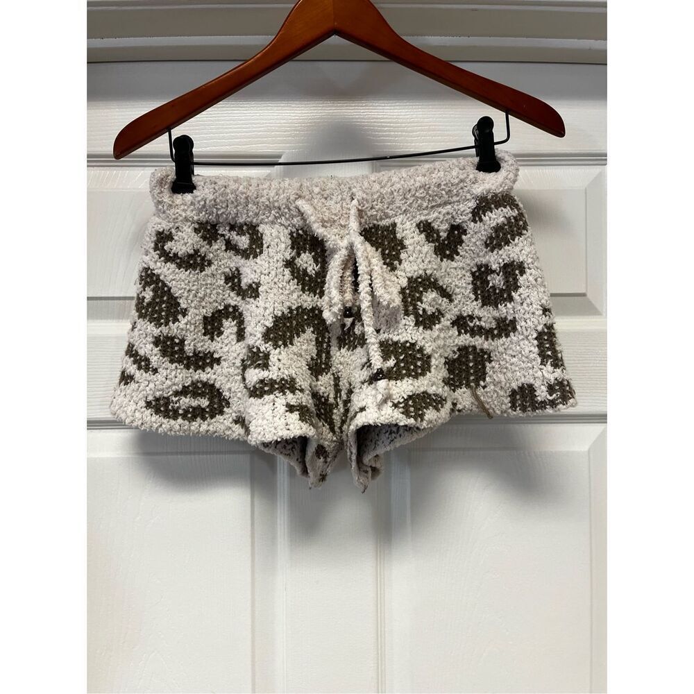 Pol Cream & Tan Puffy Sweater Short Shorts sz L